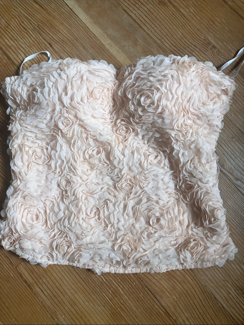 Rue21 Blush Pink Floral Appliqué Strapless Camisole